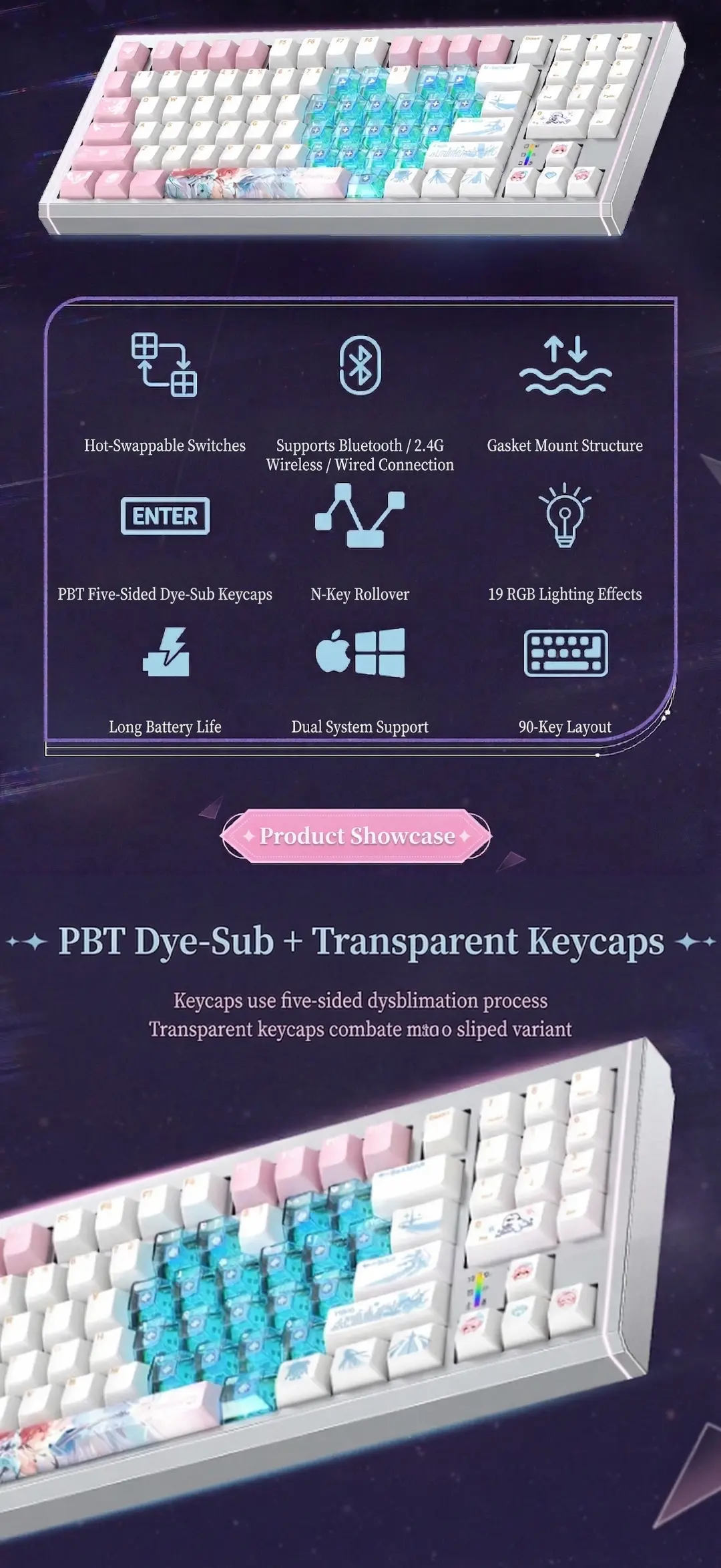 Wuthering Waves Keyboard - Snowy Serenade Wuthering Waves Icecream Switch Keyboard Snowy Serenade Content 2