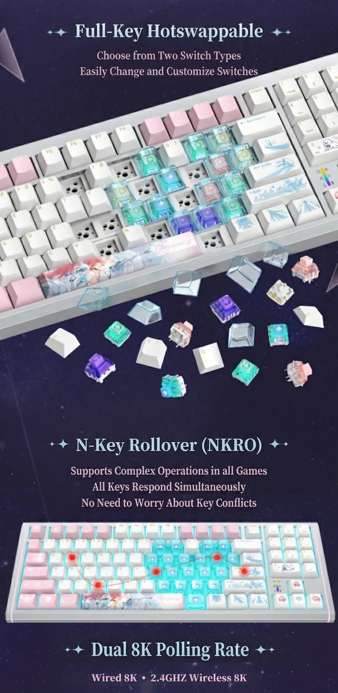 Wuthering Waves Keyboard - Snowy Serenade Wuthering Waves Icecream Switch Keyboard Snowy Serenade Content 4