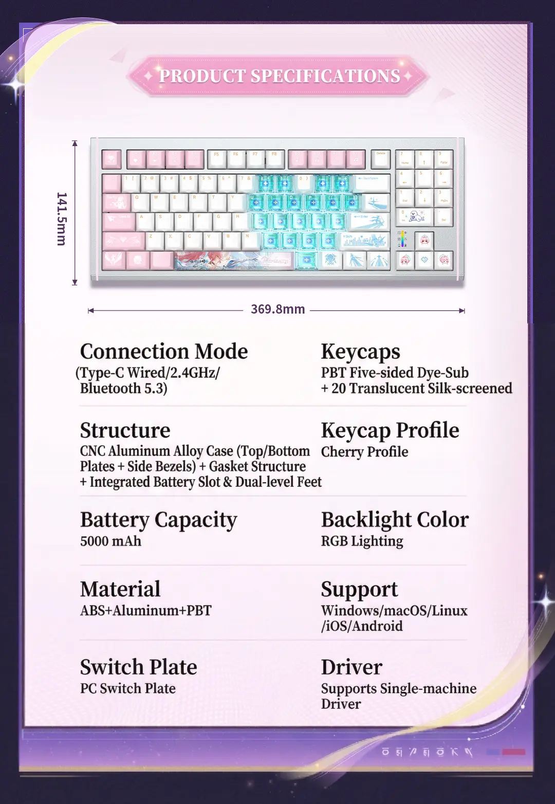 Wuthering Waves Keyboard - Snowy Serenade Wuthering Waves Icecream Switch Keyboard Snowy Serenade Content 6