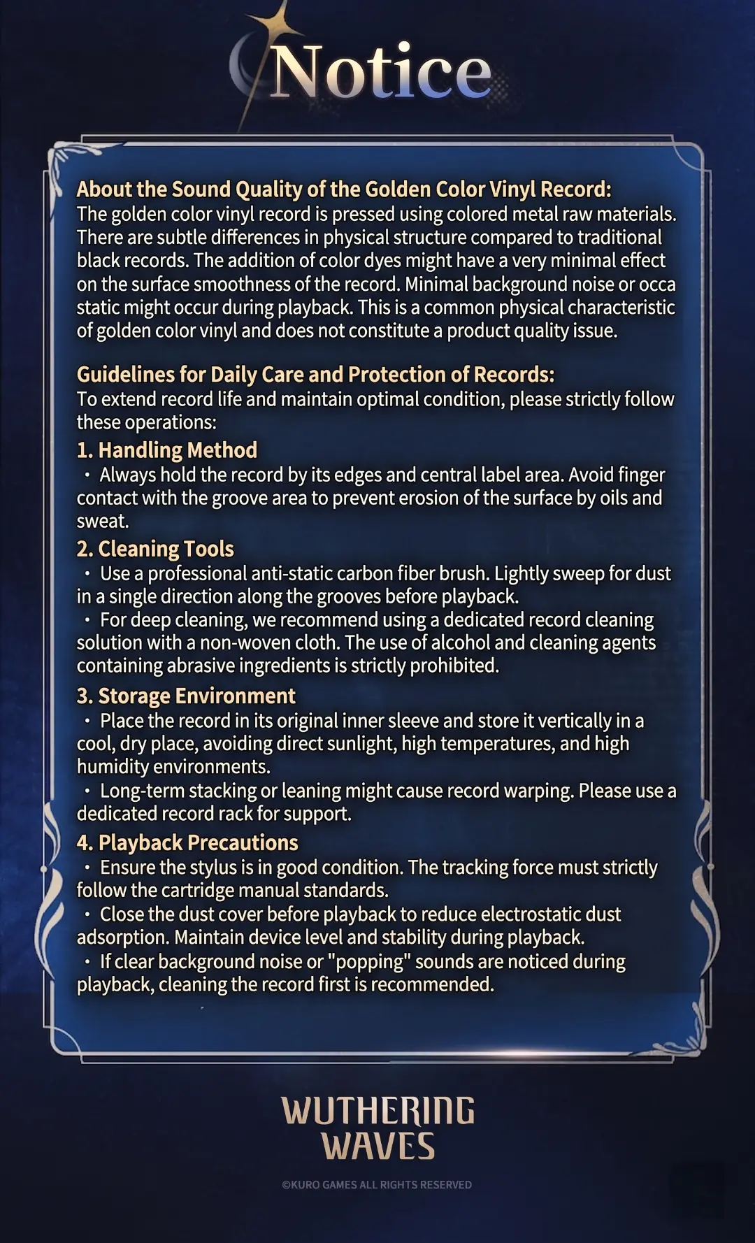 Wuthering Waves Colored Vinyl Gift Box Wuthering Waves Original Soundtrack Colored Vinyl Gift Box Golden Resonance Tidal Shadows Content 8