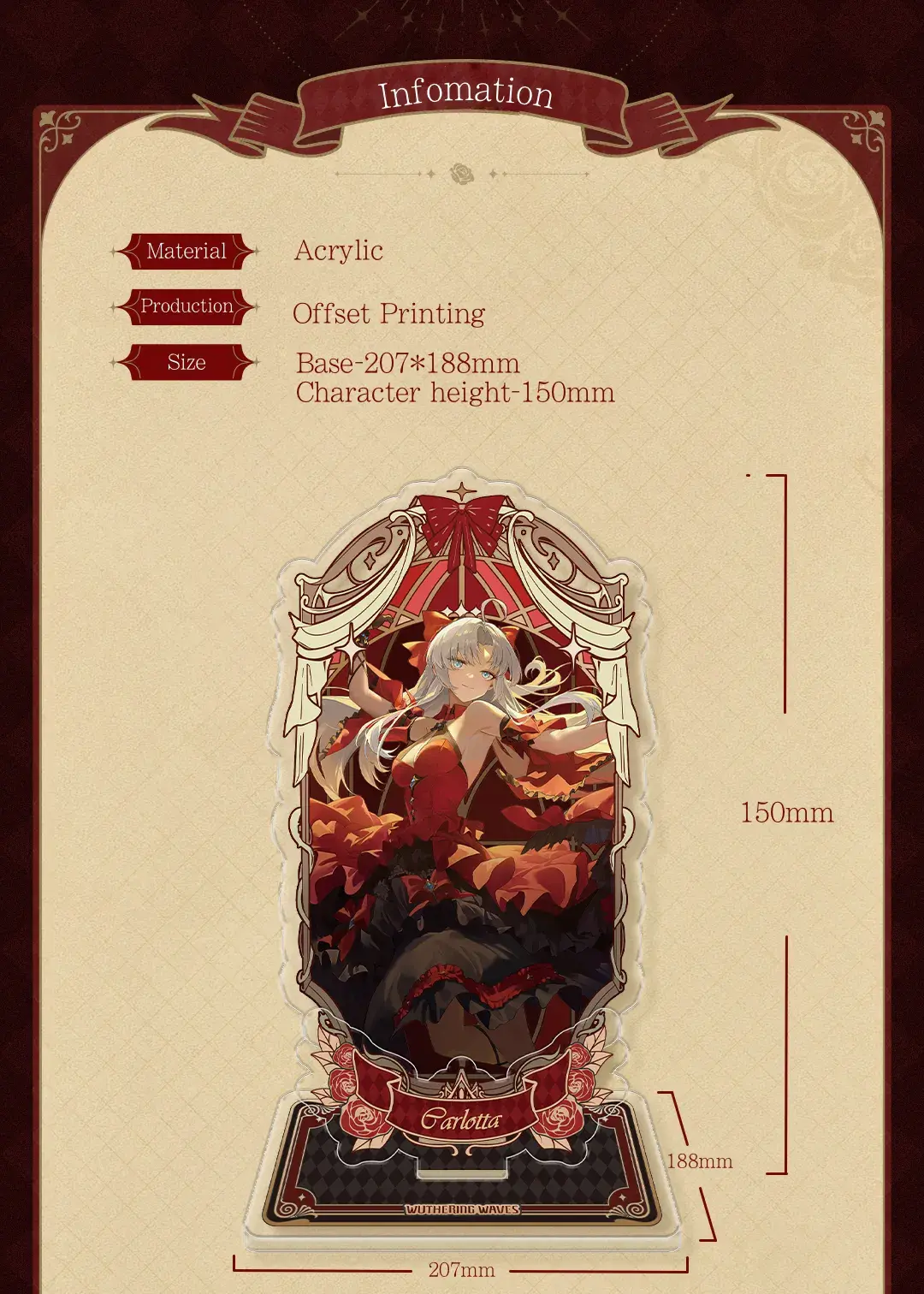 Wuthering Carlotta Acrylic Standee 3 Wuthering Carlotta Acrylic Standee Wuwa Carlotta Acrylic Standee Dance Invitation Content 1