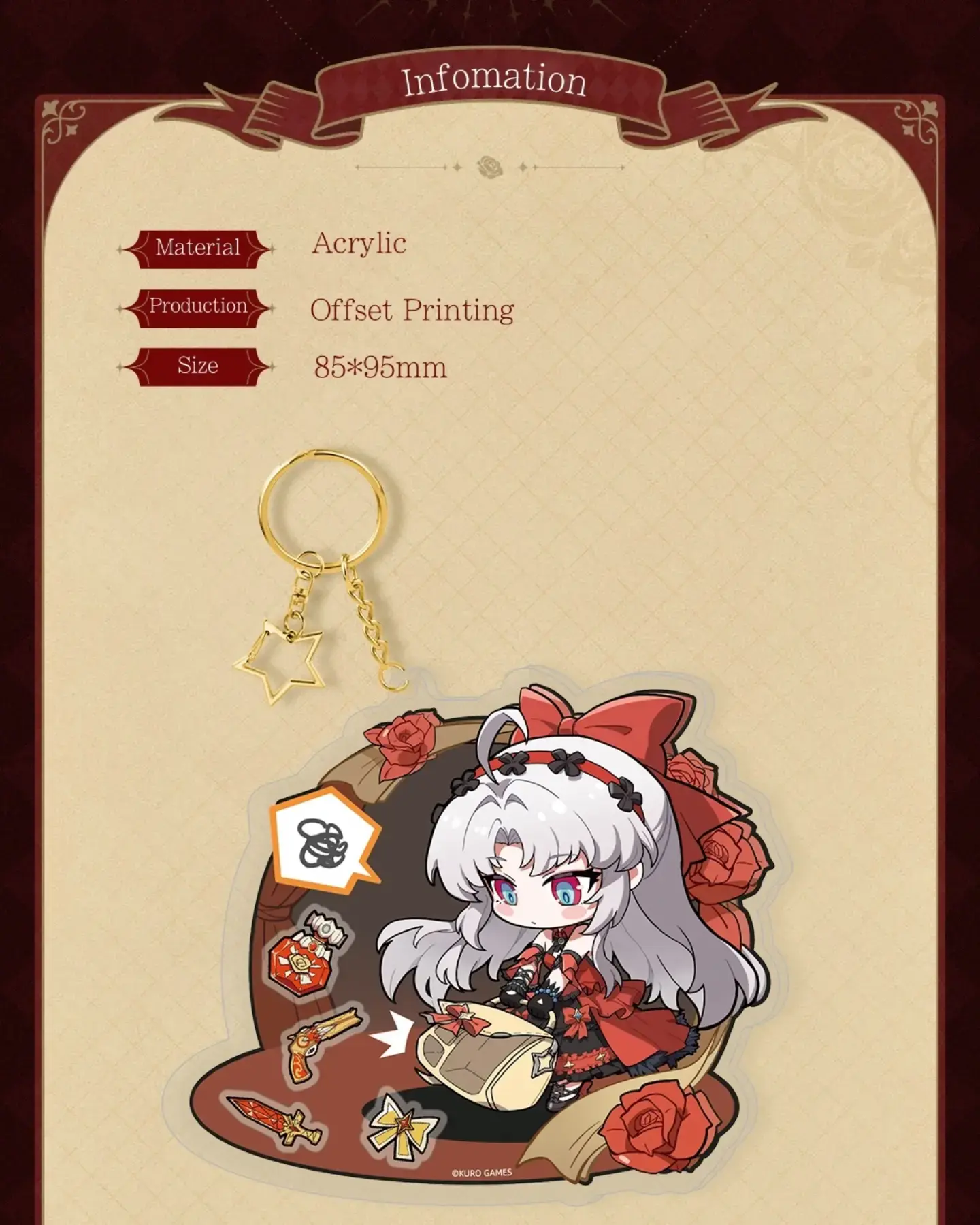 Wuthering Carlotta Charm 4 Wuthering Carlotta Charm Wuwa Carlotta Shakable Acrylic Pendant Dance Invitation Content 2
